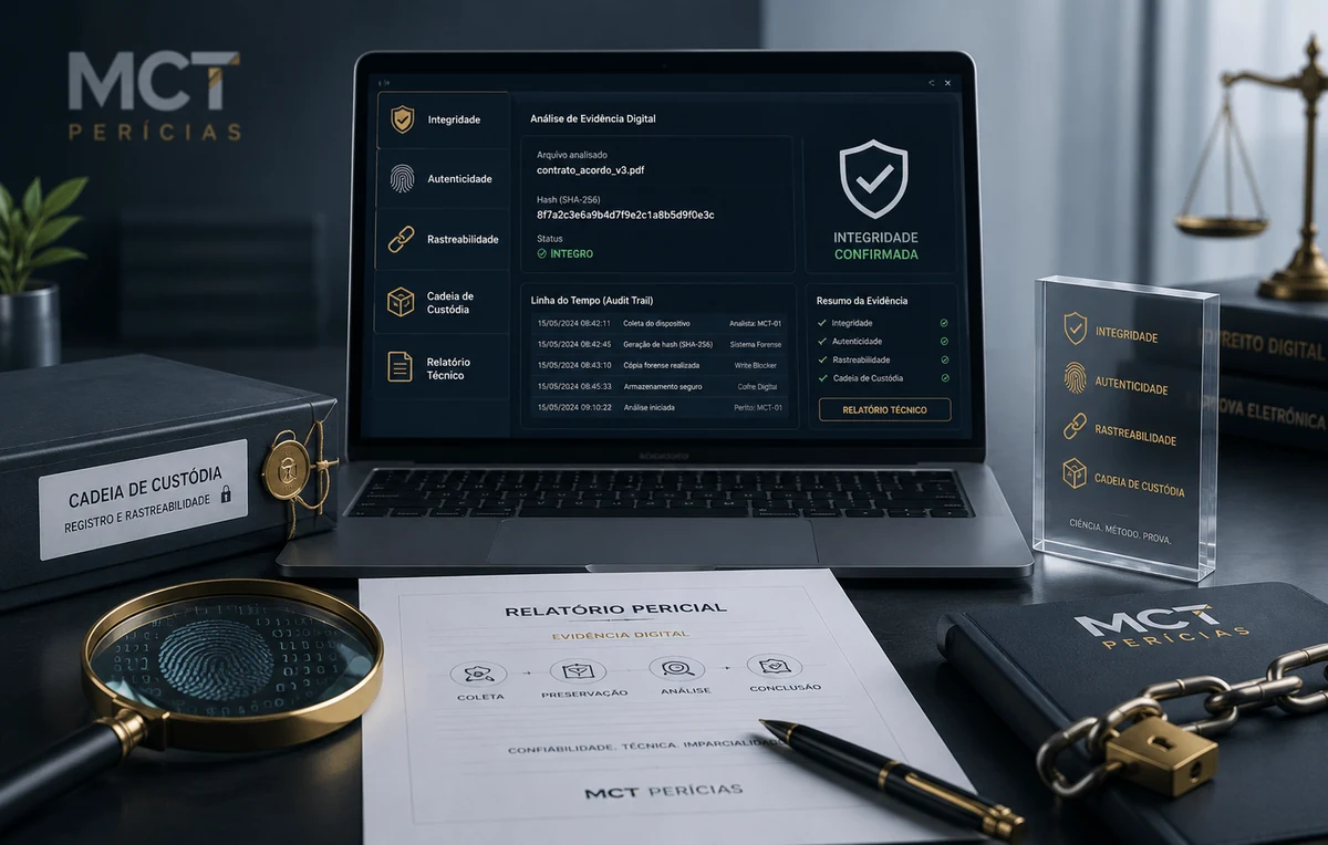 Ambiente de análise forense com cadeia de custódia e verificação de integridade